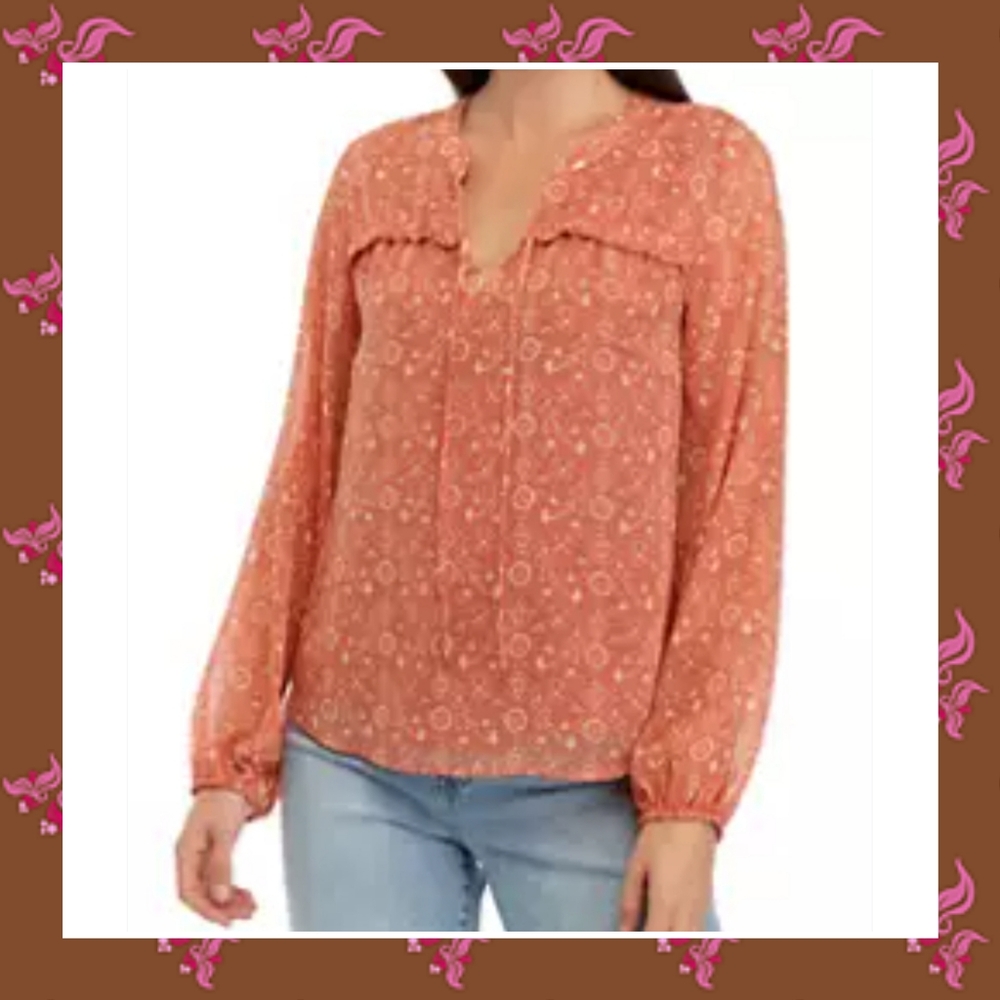 Wonderly Tea Rose Blouse Size Medium